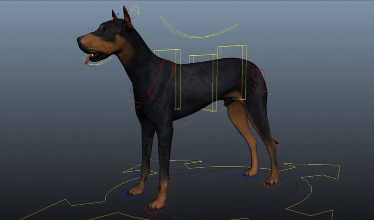 Autodesk Animator .FLI of a running robot dog.