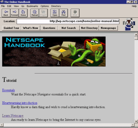 Netscape Navigator - Version 2.0 Beta for Win 3.1, 16 Bit Version.